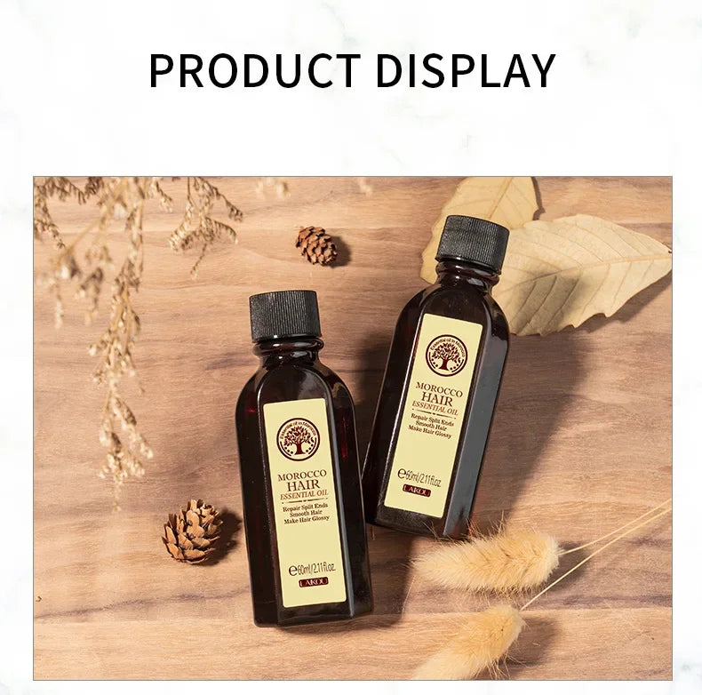Aceite capilar de argán marroquí LAIKOU – Sérum nutritivo reparador para cabello seco (60 ml)