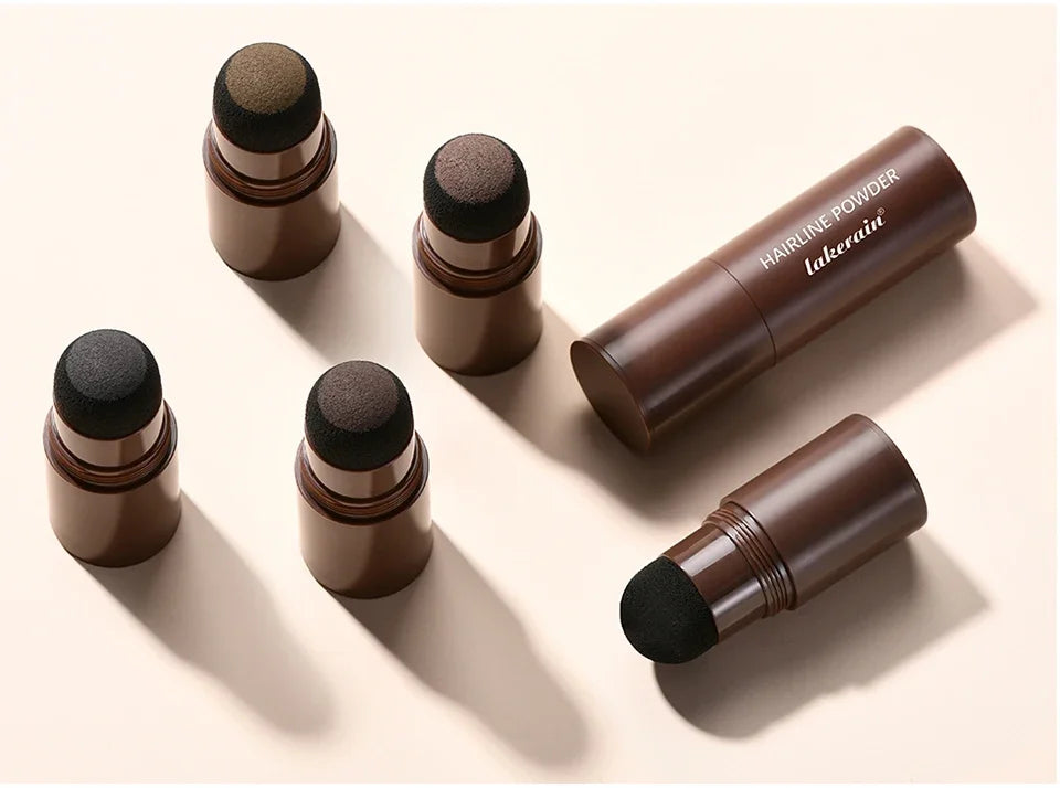 Lápiz corrector de raíces y líneas capilares LuxuryGlow resistente al agua: polvo en barra con cobertura instantánea de canas