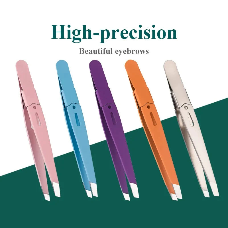 LuxuryGlow Stainless Steel Eyebrow Tweezer | Precision Slanted Tip Hair Remover Tool