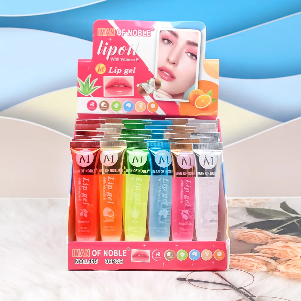 Glory Carrot 6-Piece Fruity Lip Gloss Set – Hydrating & Glossy Lip Gel for Moisturized, Shiny Lips