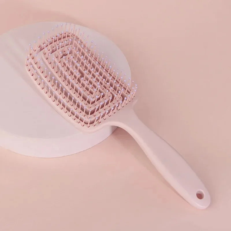 Peine masajeador antiestático LuxuryGlow: cepillo desenredante para cabello húmedo y seco