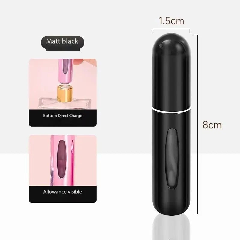 Botella dispensadora de perfume portátil de alta gama LuxuryGlow: spray de viaje recargable