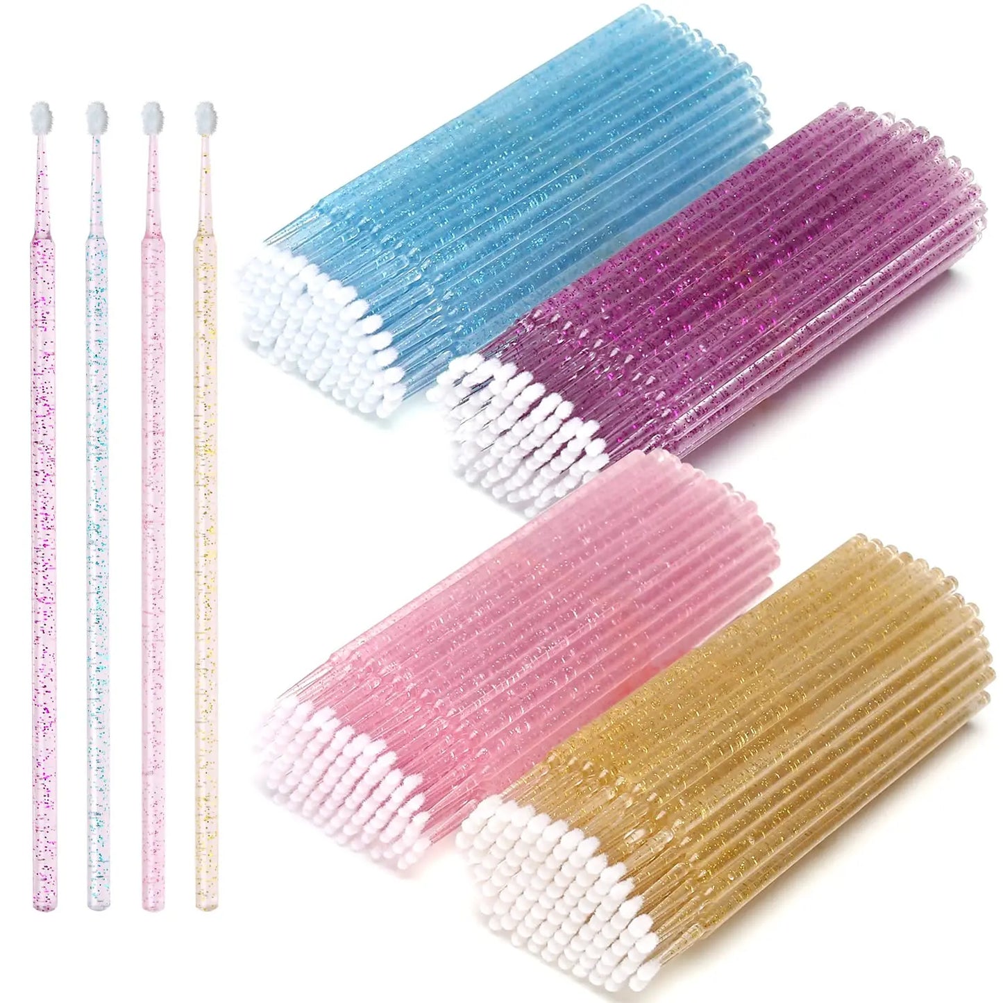 AILYRISS 100PCS Disposable Micro Eyelash Brushes – Precision Applicators for Lash Extensions & Removal