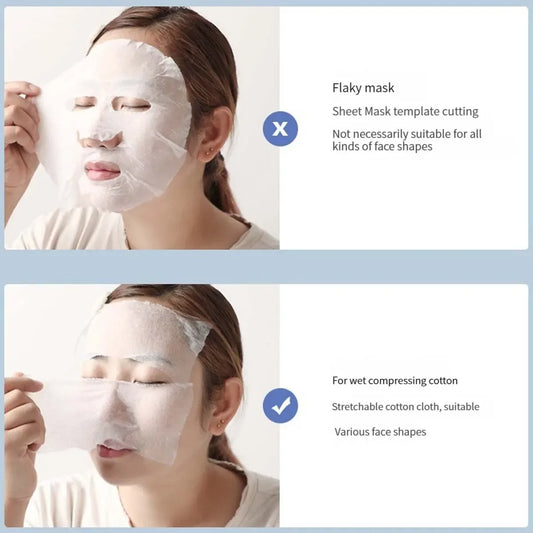 LuxuryGlow 200PCS Wet Cotton Stretch Pads | Disposable Makeup Remover & Mask
