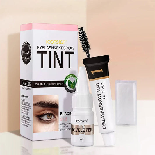 LuxuryGlow ICONSIGN Eyebrow & Eyelash Tint Kit – Waterproof Semi-Permanent Dye