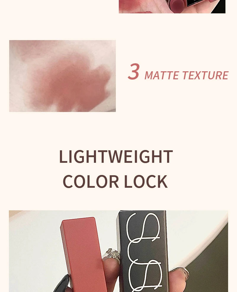 HERORANGE TX010 Matte Lipstick – Waterproof, Sweatproof, 2-in-1 Lip & Cheek Tint