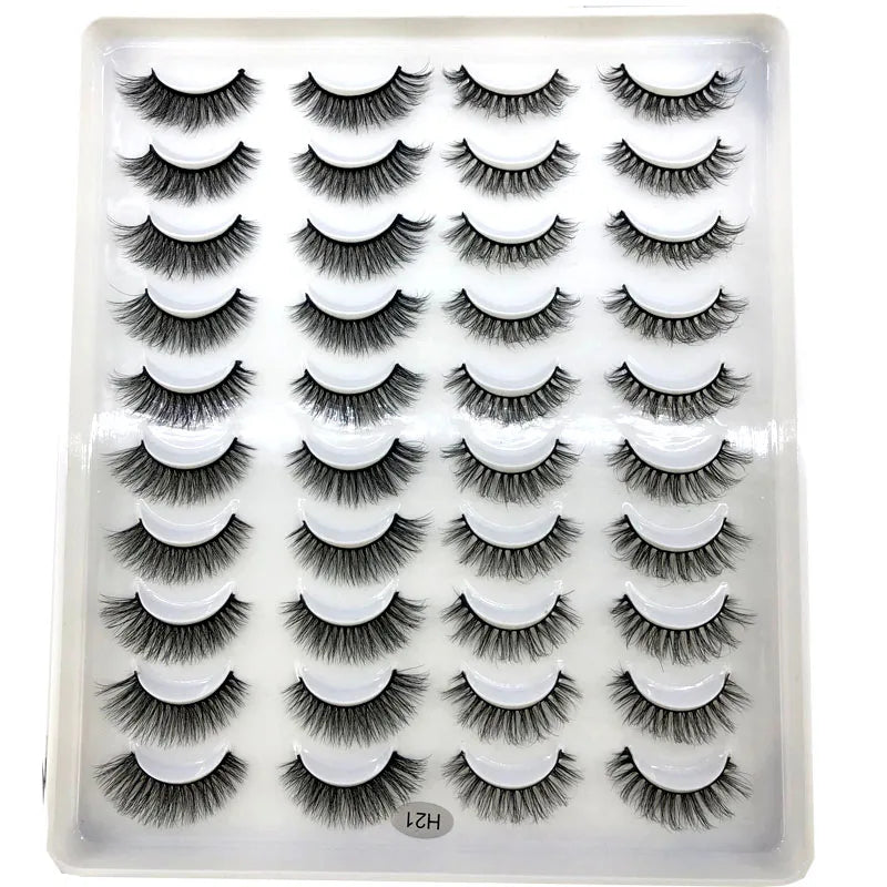 HBZGTLAD 20 Pairs 3D Faux Mink Lashes – Soft, Wispy, Reusable False Eyelashes Set