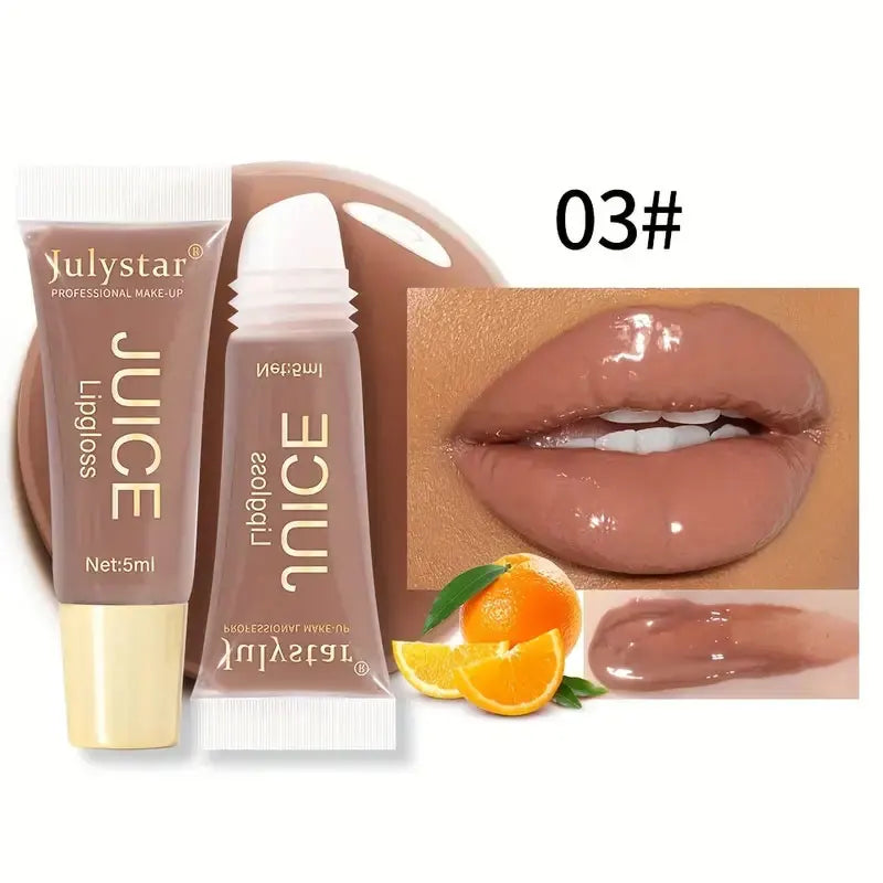 Aceite labial en gelatina Crystal Clear de Julystar: brillo labial hidratante y suavizante con aroma afrutado.