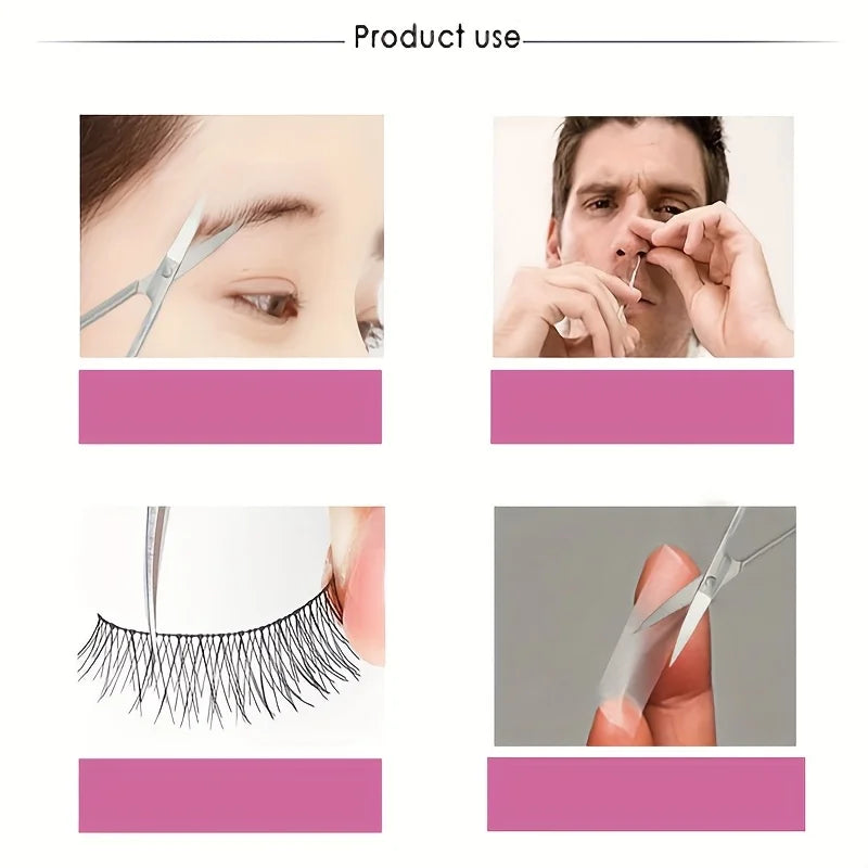 YMOLGA Stainless Steel Precision Eyebrow & Facial Hair Scissors – Unisex Grooming Tool