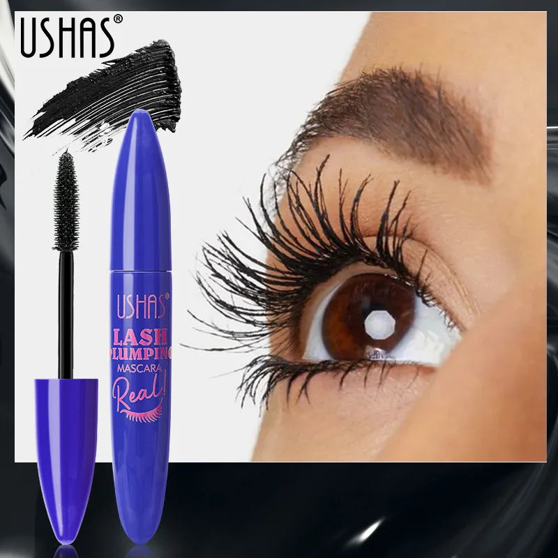 USHAS 4D Ultra Long Lasting Waterproof Mascara – Fiber Lash Extension with 360° Spiral Brush