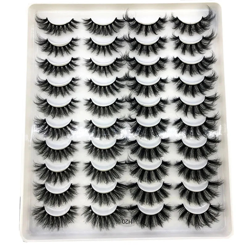 HBZGTLAD 20 Pairs 3D Faux Mink Lashes – Soft, Wispy, Reusable False Eyelashes Set