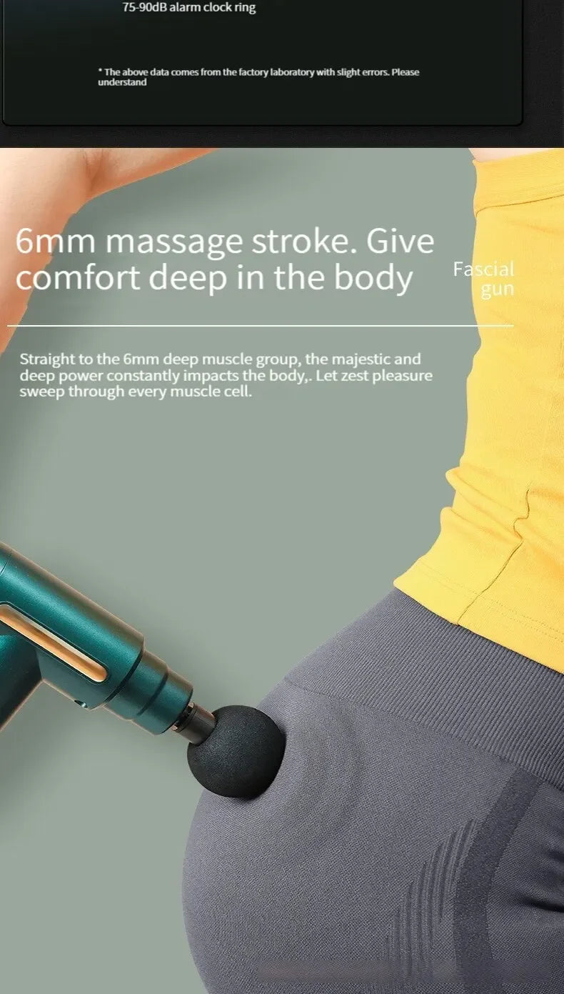 Pistola de masaje fascial eléctrica LuxuryGlow: relajación muscular profunda con pantalla