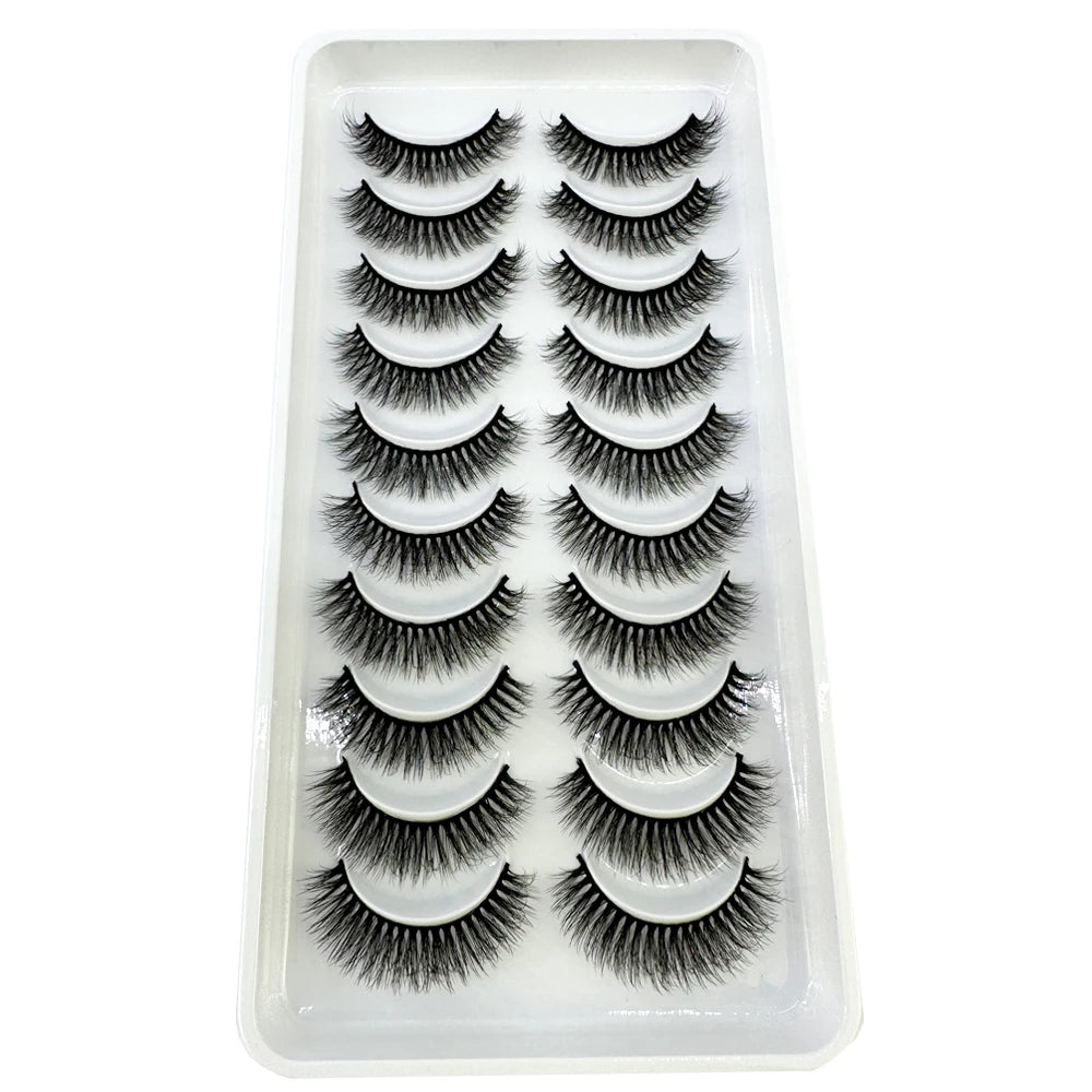 LuxuryGlow 10 Pairs Fluffy 3D Mink False Eyelashes – Soft, Dramatic & Reusable