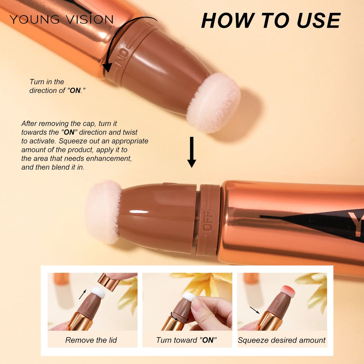 YOUNG VISION Air Cushion Blusher — Long-Lasting, Easy-to-Apply (6 Colors)