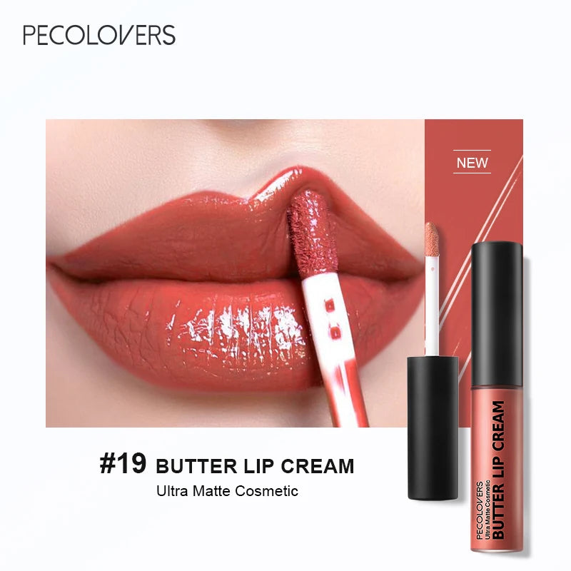 Labial líquido a prueba de agua LuxuryGlow: 21 tonos vibrantes con vitamina E y voluminizador de labios