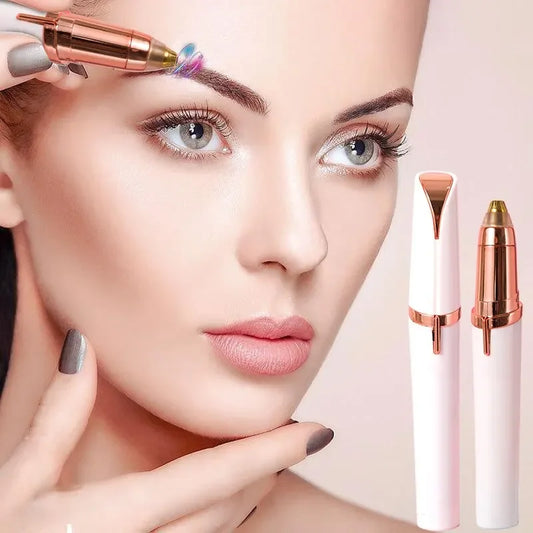 LuxuryGlow Electric Eyebrow Trimmer for Beginners – Precision Nose Hair & Brow Shaver