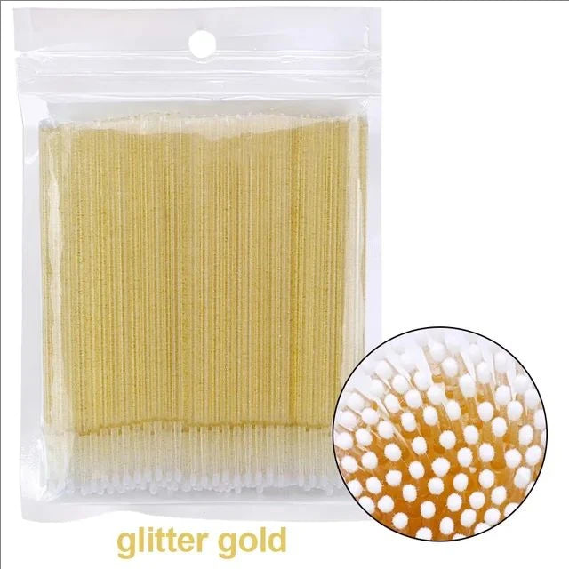 JPNPL MJ 100PCS Microcepillos para Pestañas – Hisopos de Algodón para Limpiar Extensiones de Pestañas