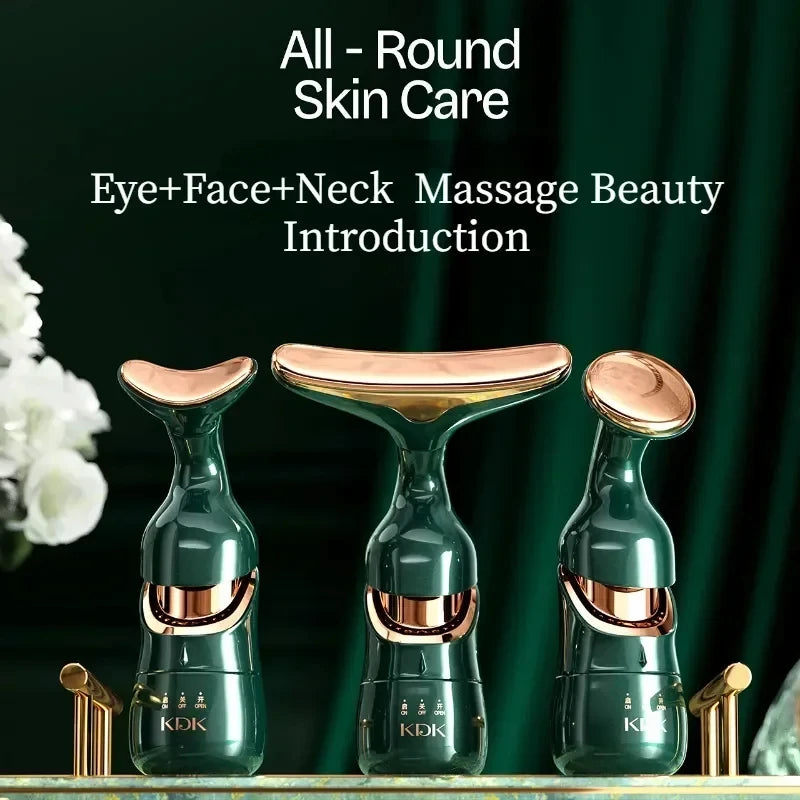 LuxuryGlow 3-in-1 EMS Facial Lifting Device – Anti-Aging Face, Eye & Neck Massager