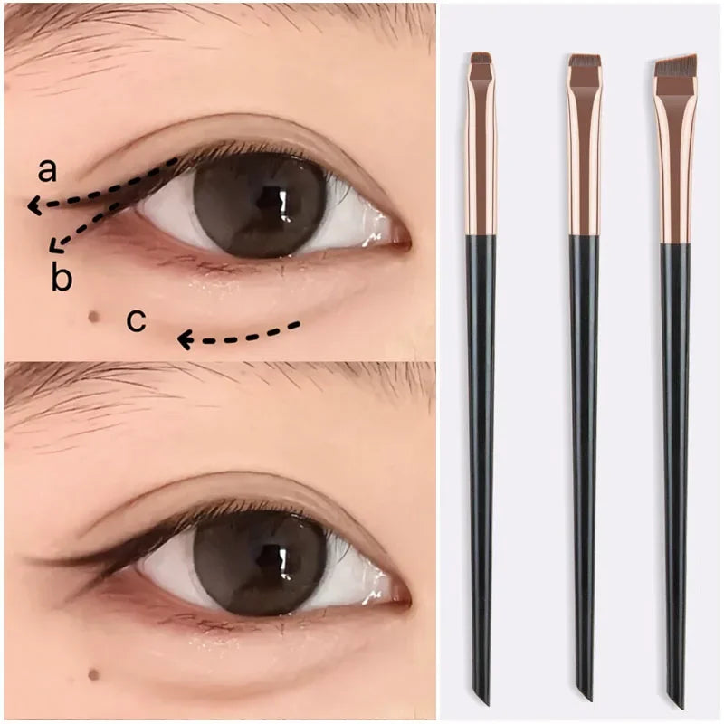 مجموعة فرش الحواجب وكحل العيون 3 في 1 من CNKESS - أداة رسم الحواجب بدقة وأداة رسم خط رفيع