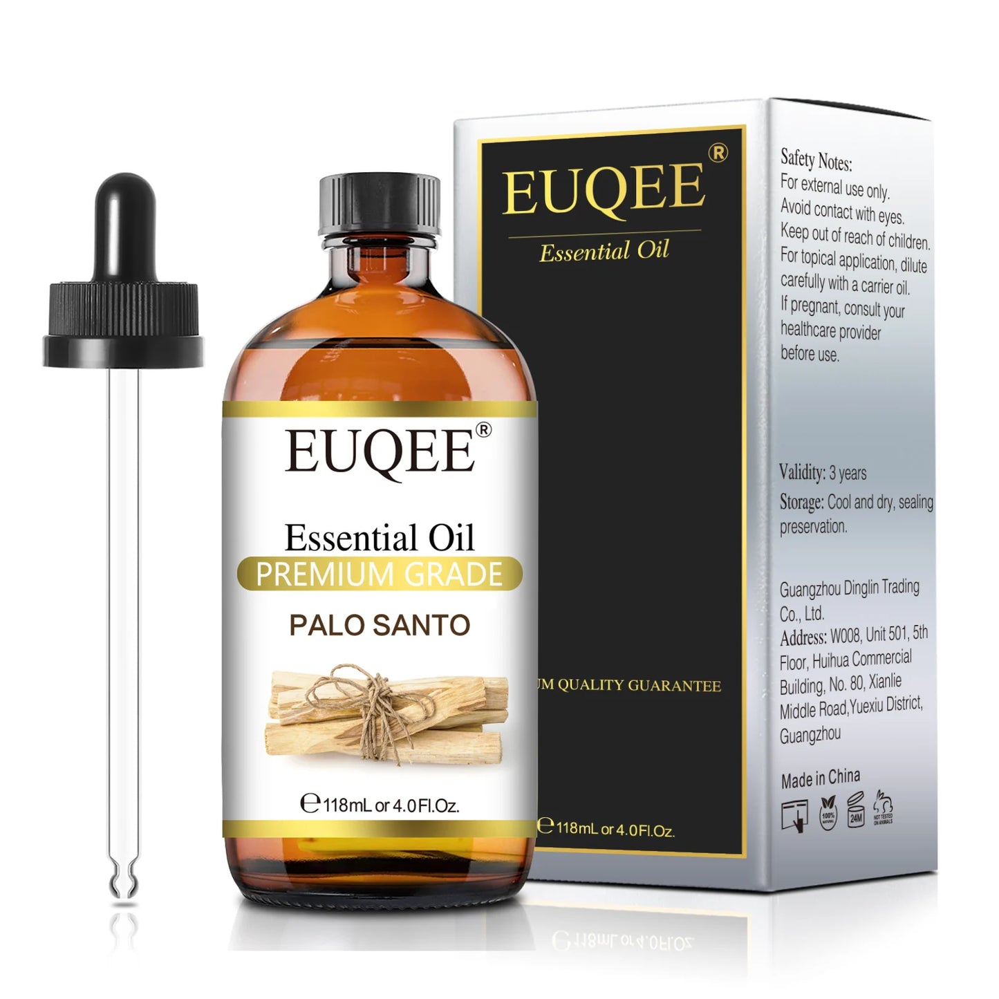 EUQEE 118ml Pure Essential Oil – Aromatherapy Diffuser Blend with Palo Santo, Lavender, Vanilla & More C150