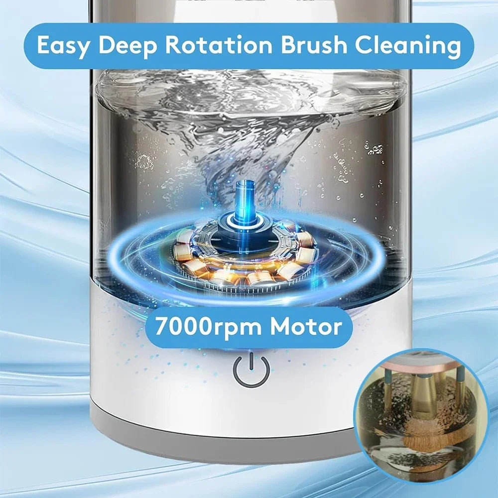 LuxuryGlow USB Electric Makeup Brush Cleaner – 3-in-1 Quick Drying & Cleaning Tool