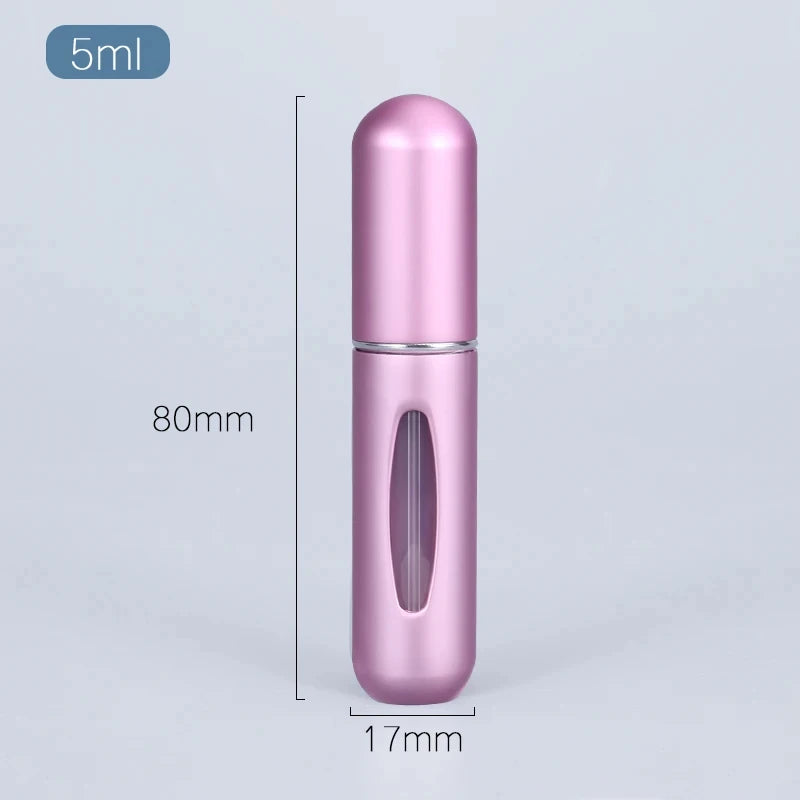 LuxuryGlow Portable Bottom Fill Perfume Spray Bottle 5ml/8ml | Refillable Travel Atomizer