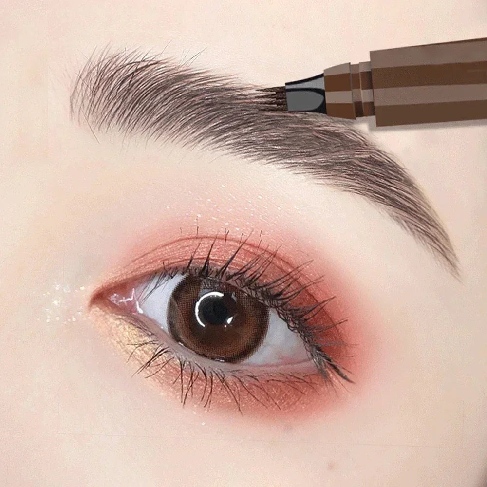 Lápiz de cejas microblading LuxuryGlow de 4 puntas: resistente al agua y a las manchas, potenciador de cejas de aspecto natural.
