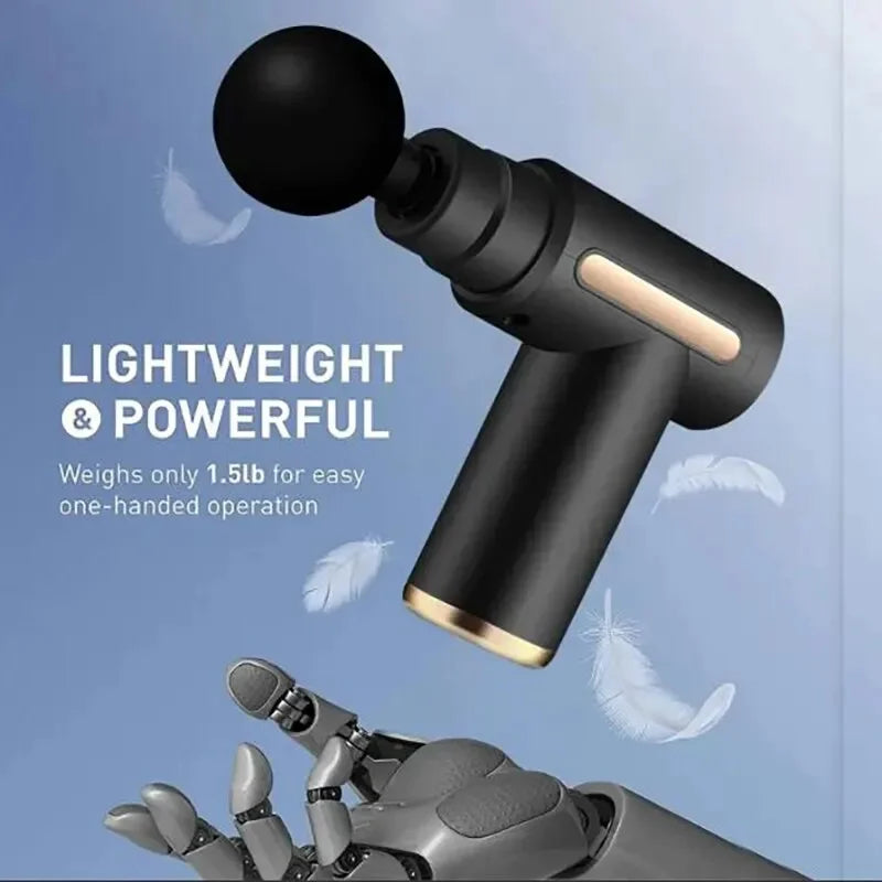 Pistola de masaje fascial eléctrica LuxuryGlow: relajación muscular profunda con pantalla