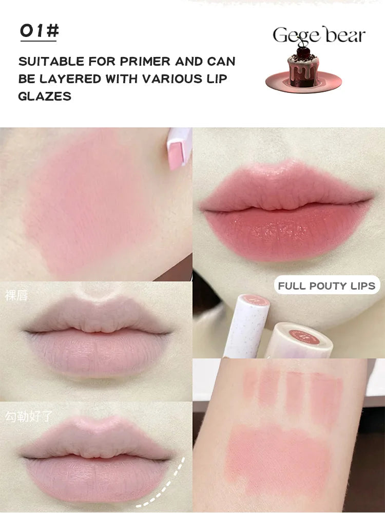 Delineador de labios mate Gege Bear Nude: lápiz aterciopelado resistente al agua y de larga duración 