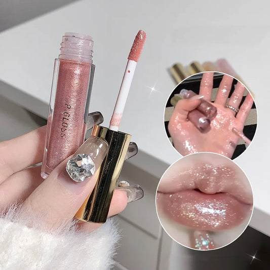 SHAQINUO Sparkling Lip Gloss – Moisturizing, Water-Glossy Shine with Fine Shimmer