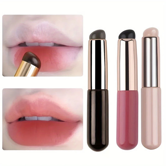 Pincel labial portátil de silicona LuxuryGlow con funda: miniaplicador para bálsamo y lápiz labial | Herramienta higiénica y fácil de transportar