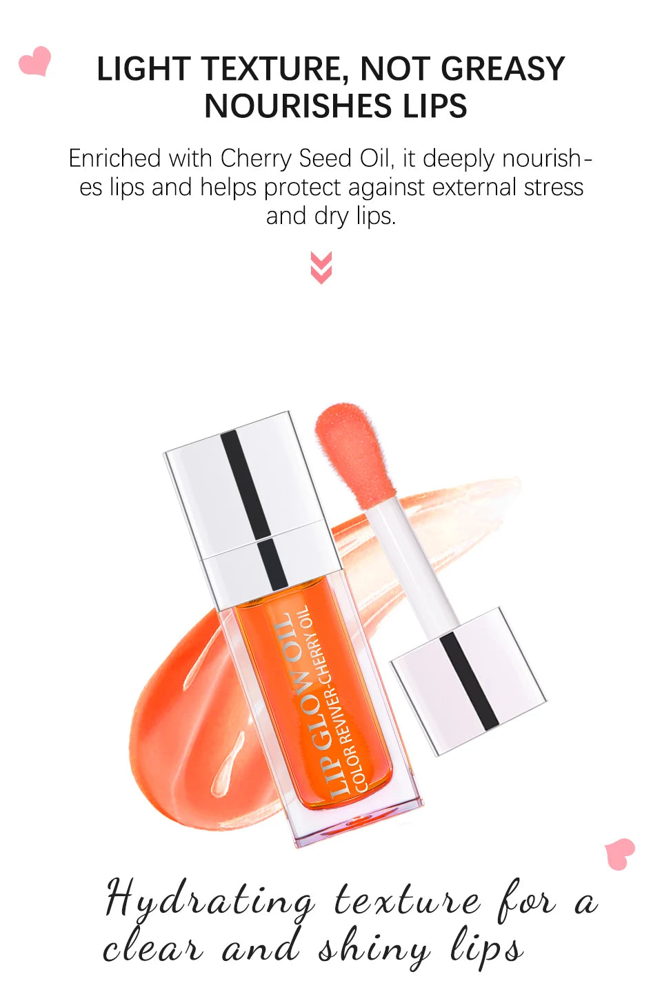 Bálsamo labial hidratante ibcccndc con aceite y brillo labial – Bálsamo labial hidratante y voluminizador con semillas de cereza