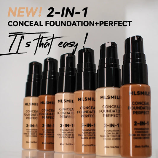 Base de maquillaje en polvo de 6 colores MLSMILE: resistente al agua, de larga duración y con control de grasa.