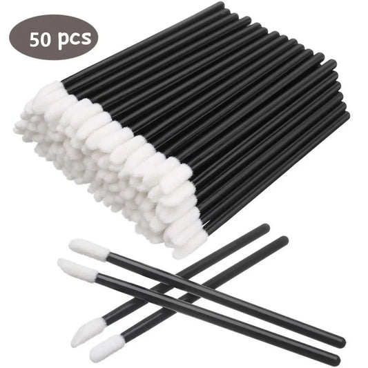 ZXZZS 50 aplicadores de brillo labial desechables | Pinceles de maquillaje de nailon suave
