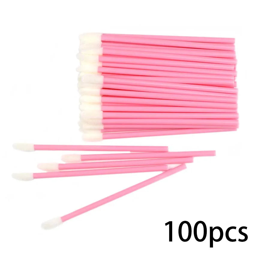 LuxuryGlow 100 Pcs Disposable Lip Applicators — Lint-Free Lipstick Tester Wands