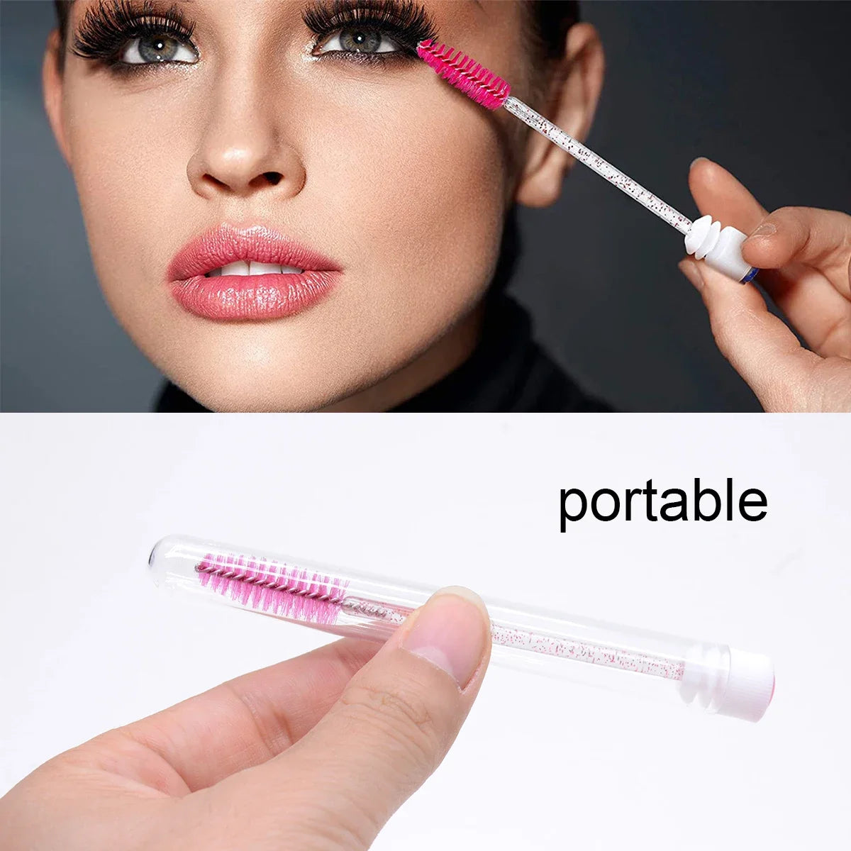 ZXZZS 20PCS Reusable Eyelash Brush Set with Dust-Proof Tubes – Replaceable Mascara Wands for Lash & Brow Makeup