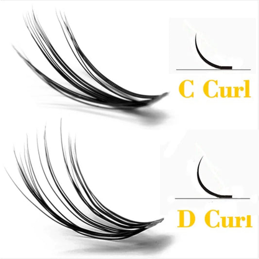 MIOFIA 20D/30D/40D Cluster Eyelashes – 60 Natural Lash Bundles for Extension & Volume