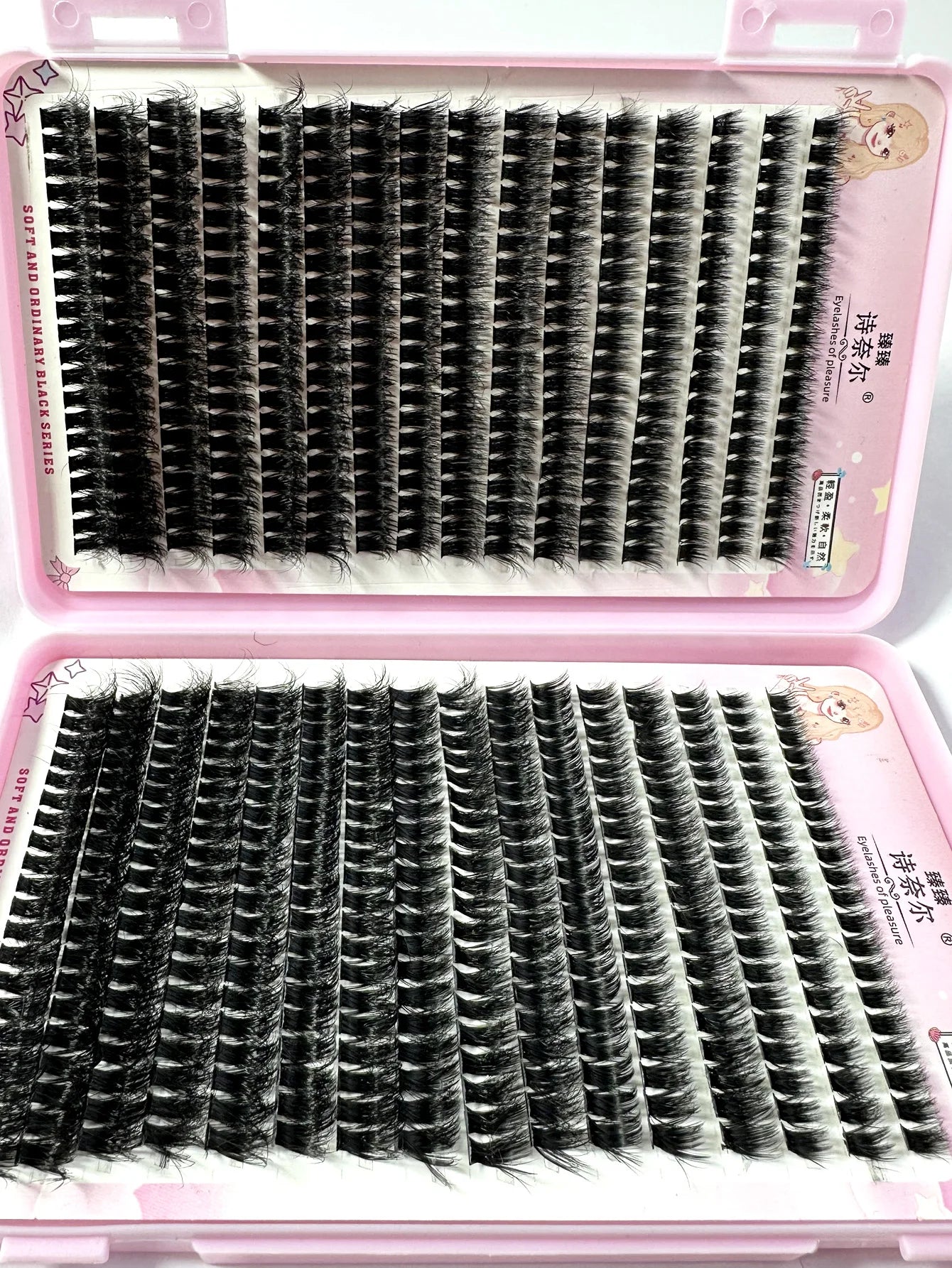 LYBCG 570/640pcs DIY Cluster Eyelash Extensions – Thick, Fluffy & Winged Look
