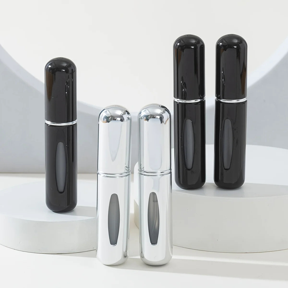Botellas pulverizadoras de perfume portátiles LuxuryGlow (paquete de 5): atomizadores de viaje recargables para uso diario