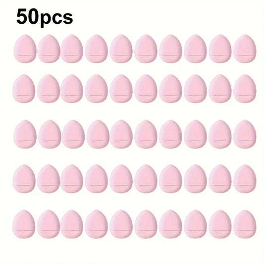 LuxuryGlow - 50 mini esponjas para los dedos, aplicadores de almohadilla rosas para base y corrector
