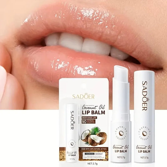 Bálsamo labial de coco SADOER: hidratación y nutrición duraderas para hombres y mujeres