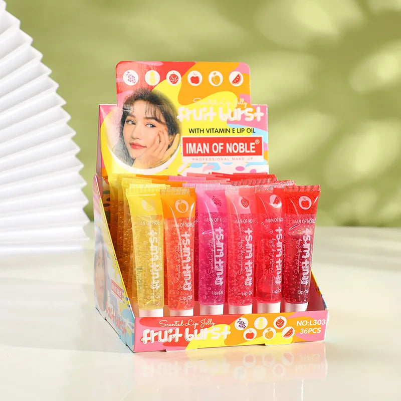 Glory Carrot 6-Piece Fruity Lip Gloss Set – Hydrating & Glossy Lip Gel for Moisturized, Shiny Lips