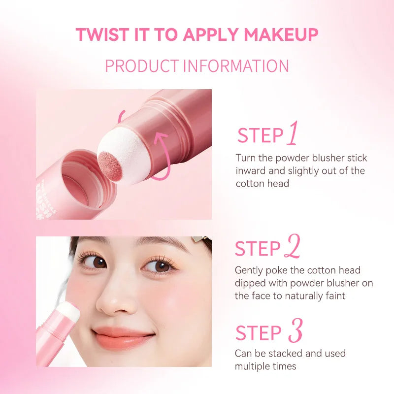 أحمر خدود كوري وردي من LuxuryGlow - إسفنجة ناعمة لتوهج طبيعي