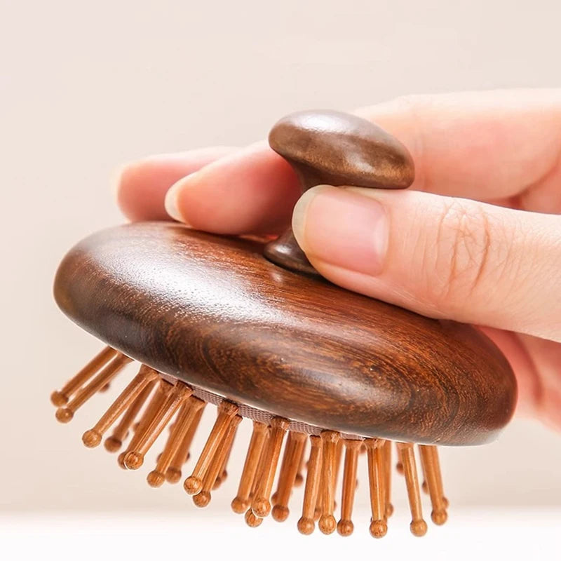AQTOCNA Multi-Functional Wooden Scalp & Body Massage Comb – Sandalwood Guasha Therapy Tool