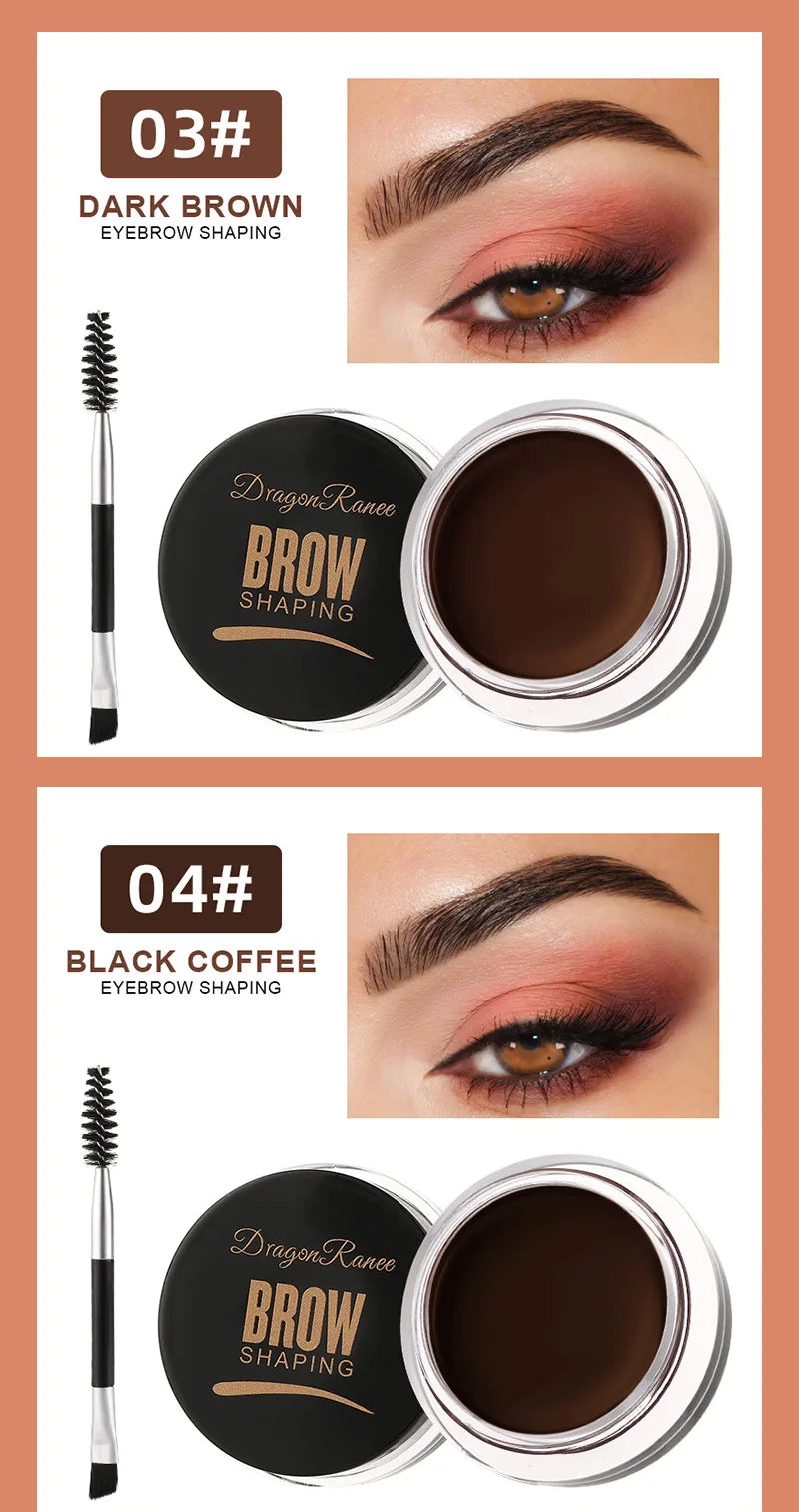 Dragon Ranee 6-Color Eyebrow Styling Cream – Long-Lasting Waterproof Brow Gel