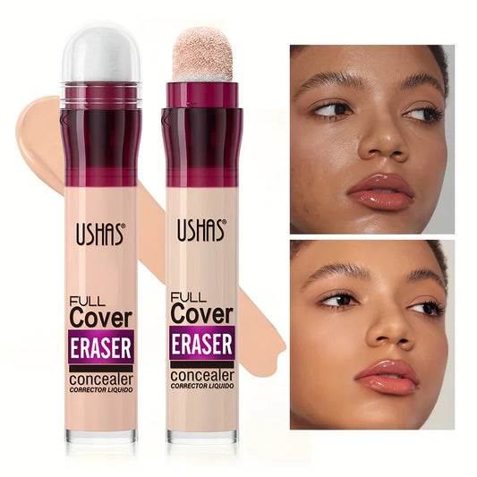 USHAS Sponge Head Liquid Concealer – Long-Lasting, Moisturizing & Full Coverage for Dark Circles, Acne & Blemishes