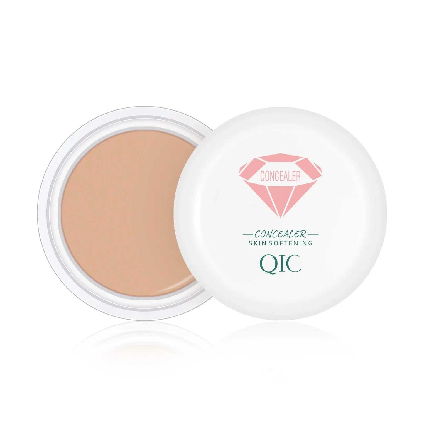 Corrector y crema BB QIC de alta cobertura, resistente al agua: de larga duración y antiojeras.