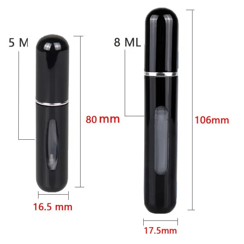 Atomizador de perfume portátil LuxuryGlow de 5 ml/8 ml: botella de viaje recargable con pulverizador para fragancias y alcohol