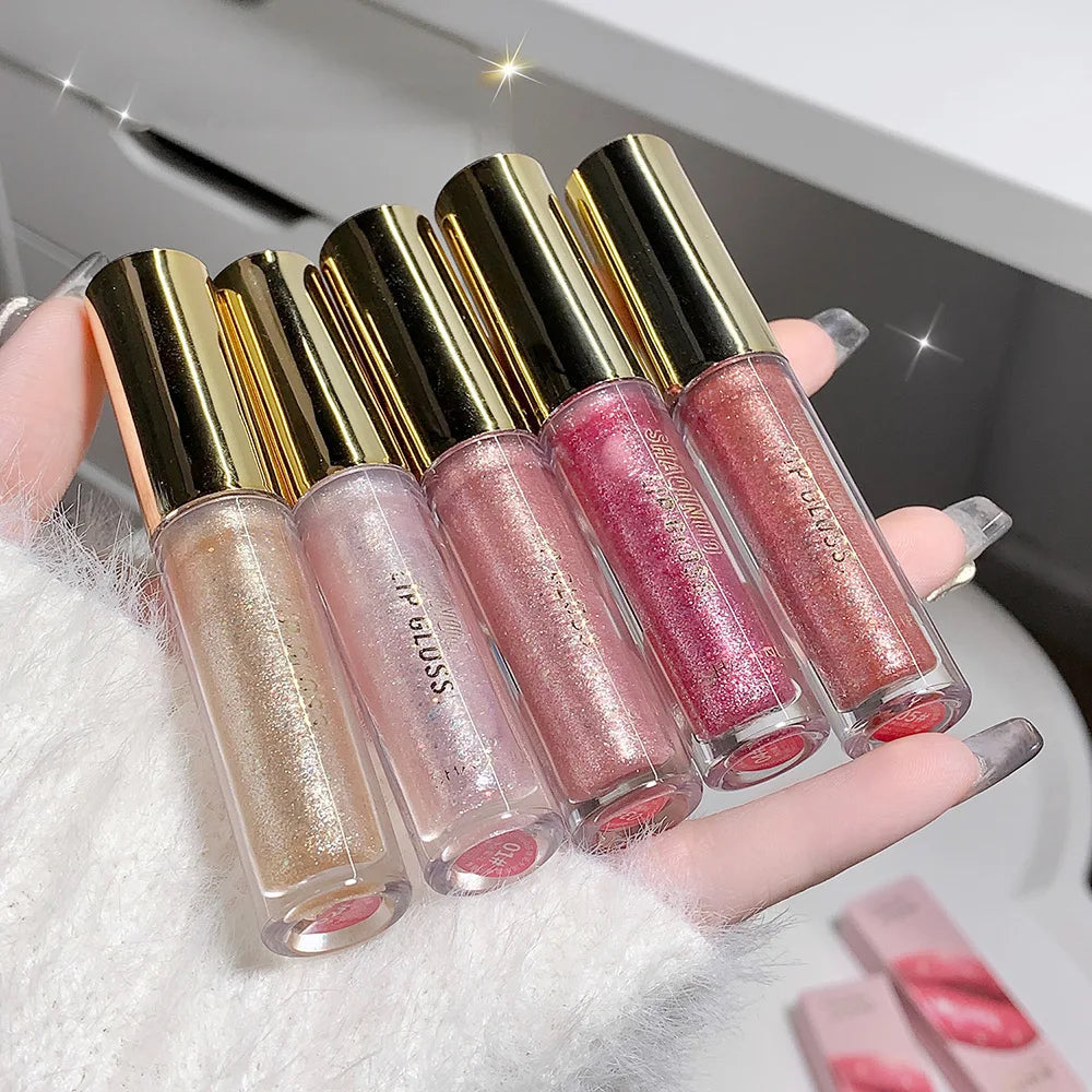 Brillo labial brillante SHAQINUO: hidratante, con un brillo intenso y un brillo sutil.