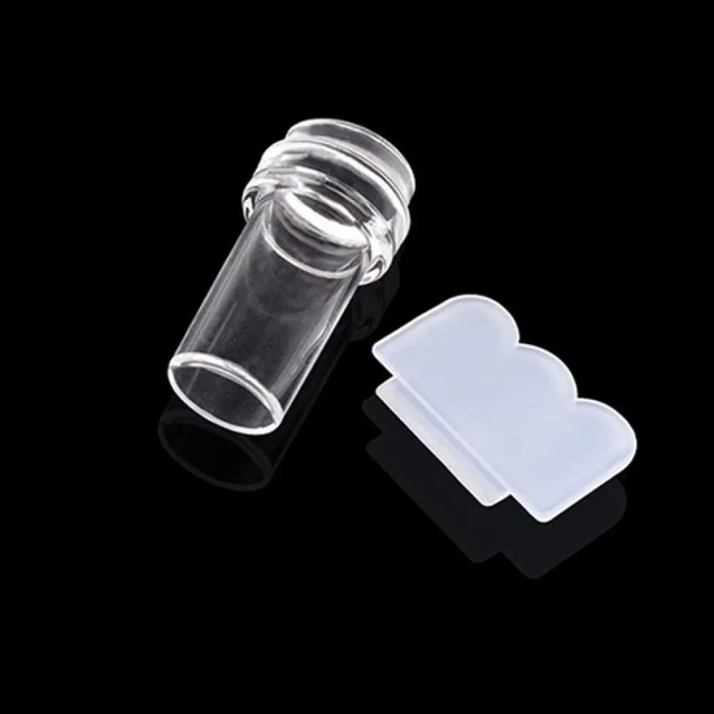 Kit de estampación de uñas de silicona transparente LuxuryGlow: estampador y raspador de diseño francés